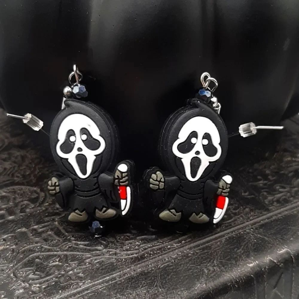 Ghost Face Silicone Drop Earrings